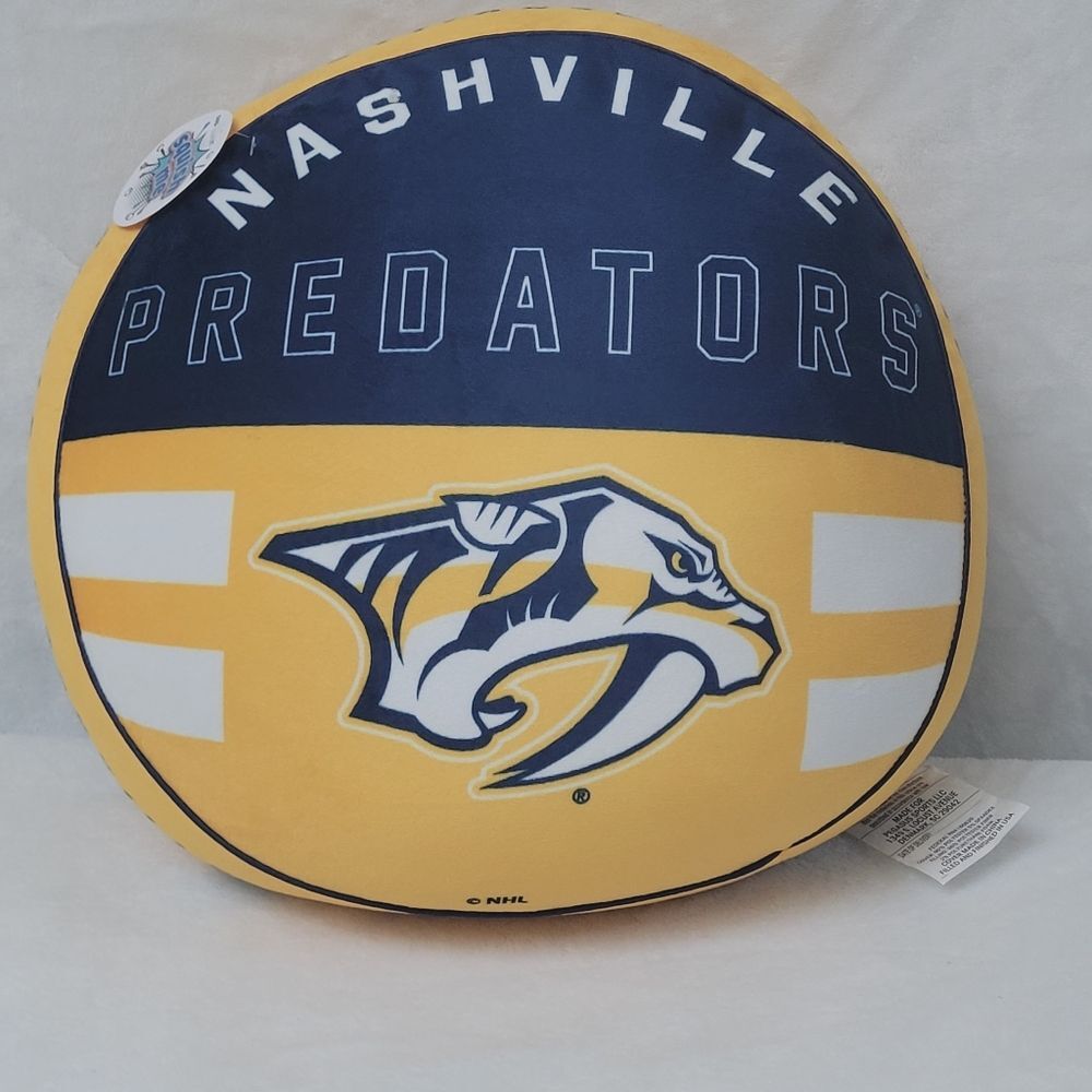 Pegasus Sports NHL Nashville Predators Round Plush Polyfill Squish Pillow New